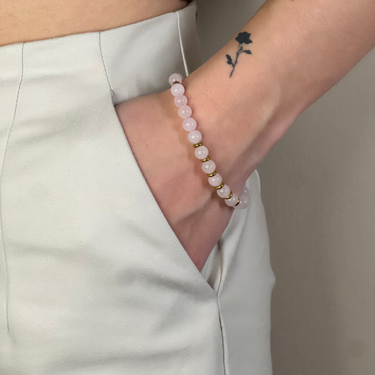 bracelet elena quartz rose doré