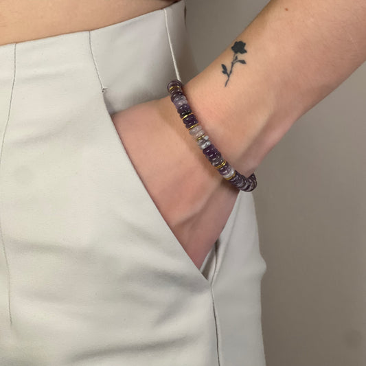 bracelet aura améthyste doré