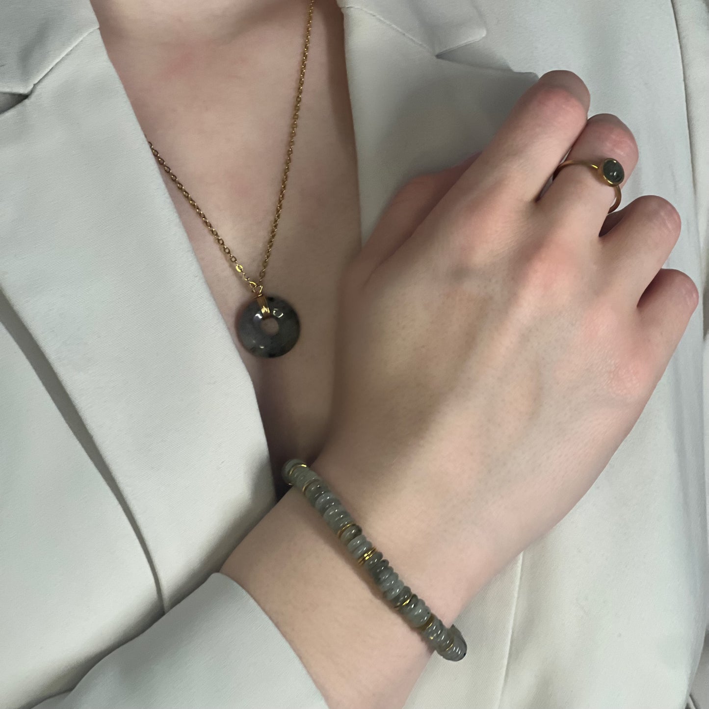 parure en labradorite doré