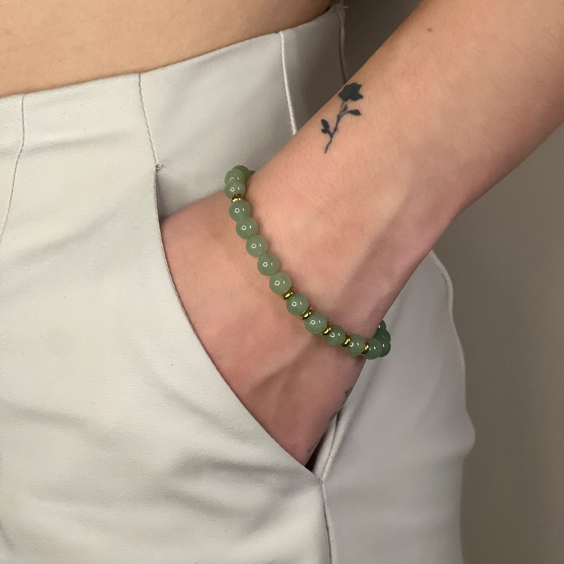 bracelet elena aventurine verte doré