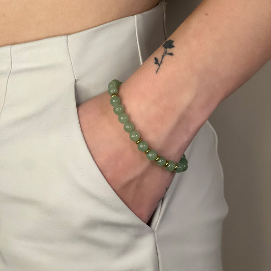 bracelet elena aventurine verte doré