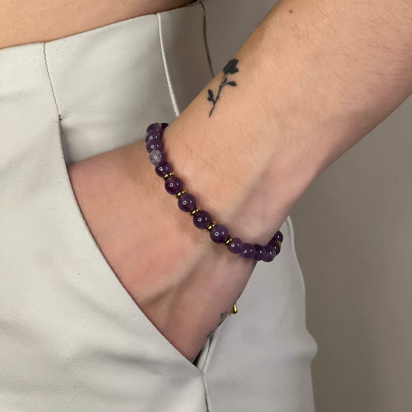 bracelet elena améthyste doré