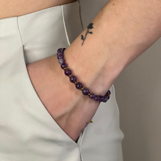 bracelet elena améthyste doré
