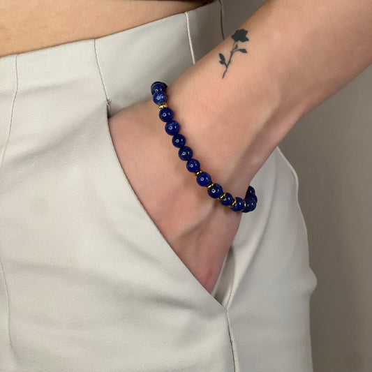 bracelet elena lapis-lazuli doré