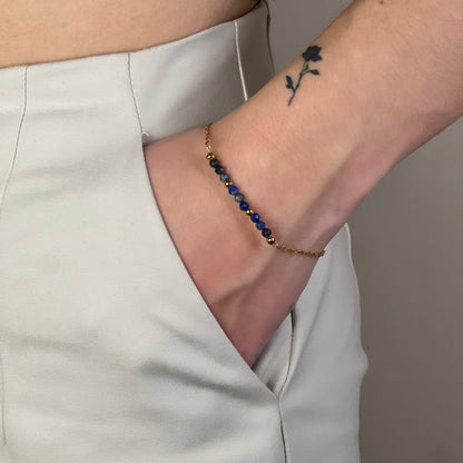 bracelet aria lapis-lazuli doré