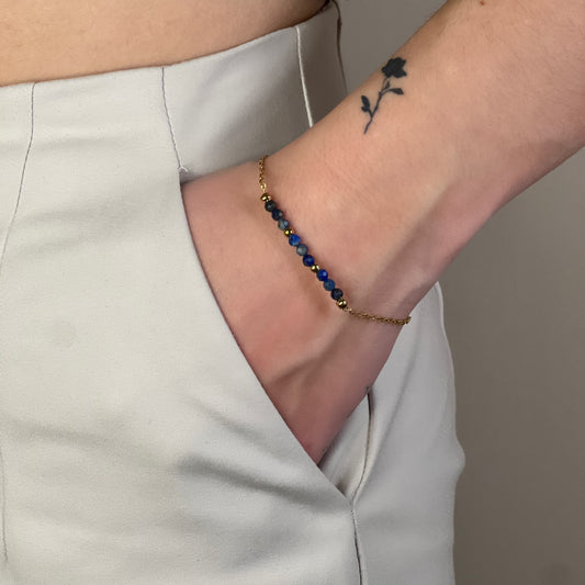 bracelet aria lapis-lazuli doré