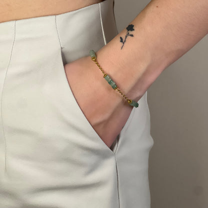 bracelet rachel aventurine verte doré