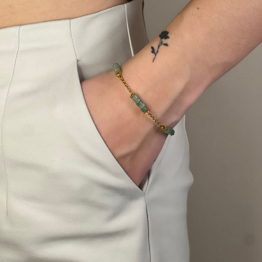 bracelet rachel aventurine verte doré