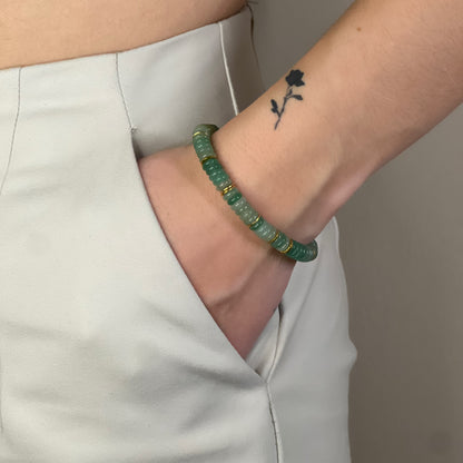 bracelet aura aventurine verte doré