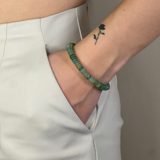 bracelet aura aventurine verte doré