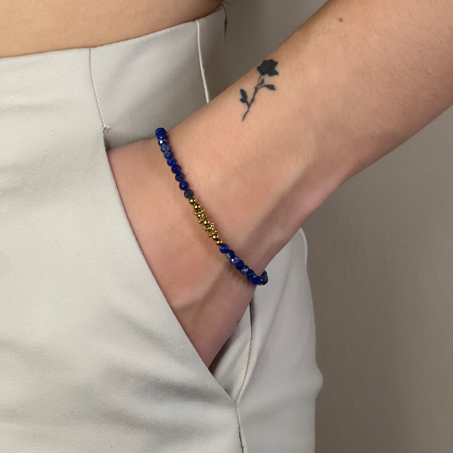 bracelet léna lapis-lazuli doré