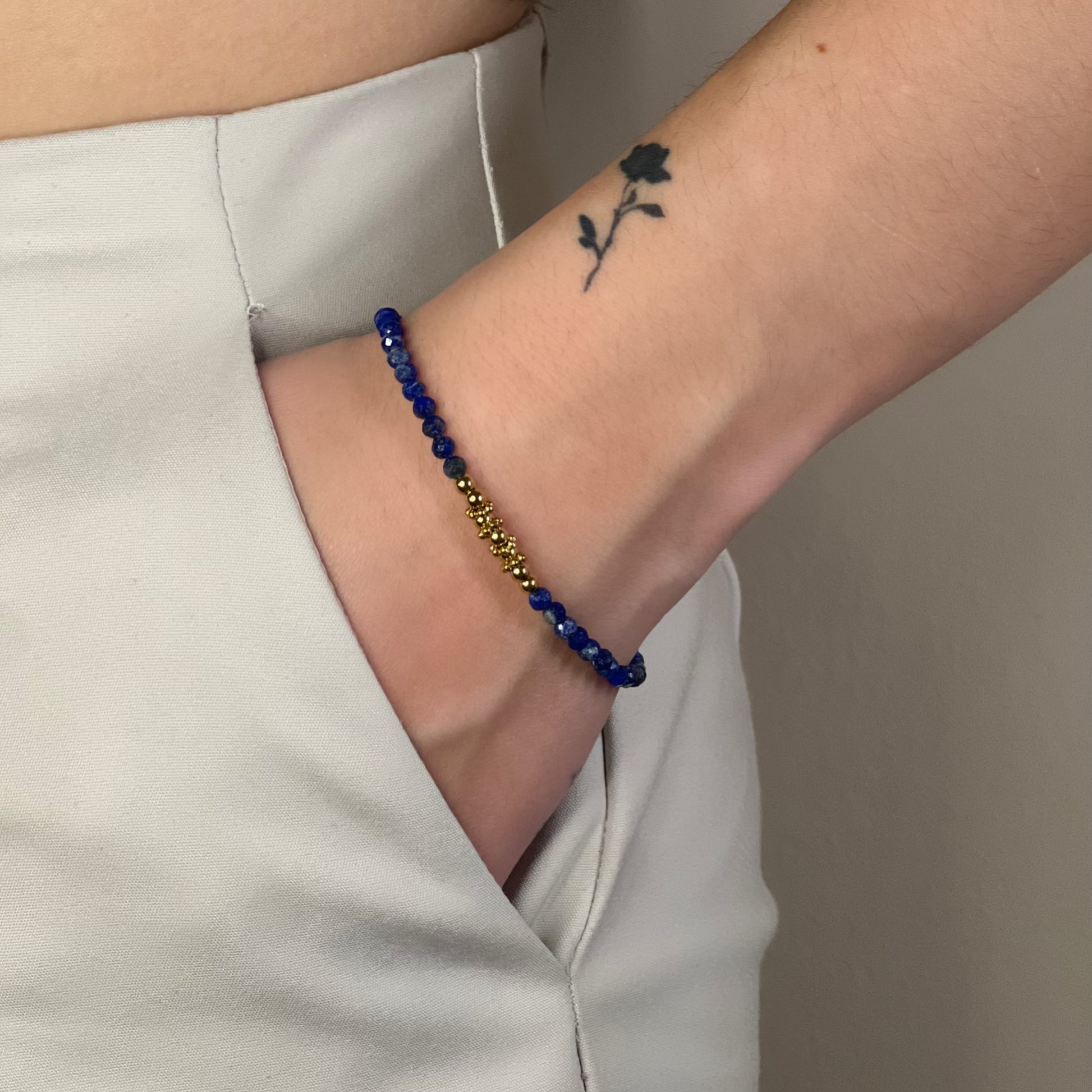 bracelet léna lapis-lazuli doré