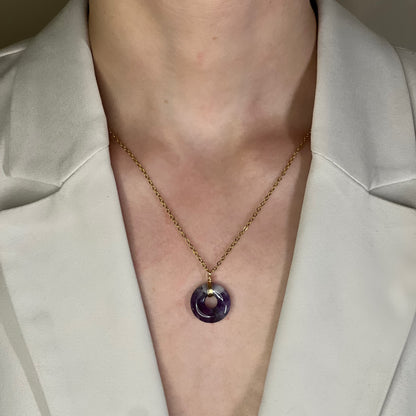 collier sarah améthyste doré