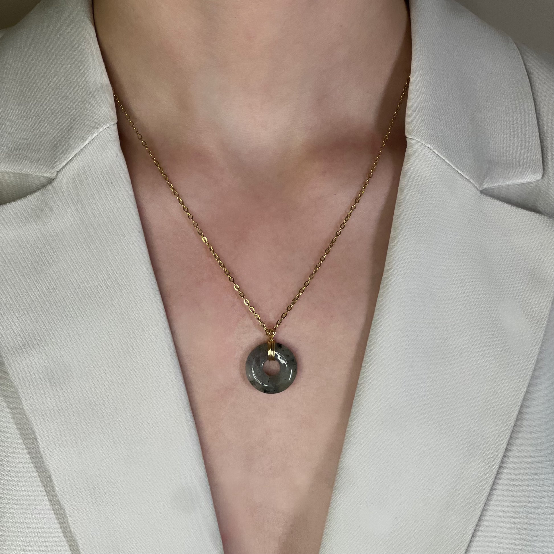 collier sarah labradorite doré