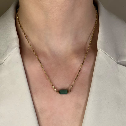 collier cléa aventurine verte doré