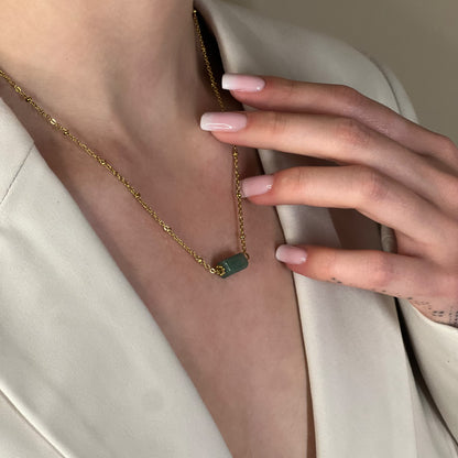 collier cléa aventurine verte doré