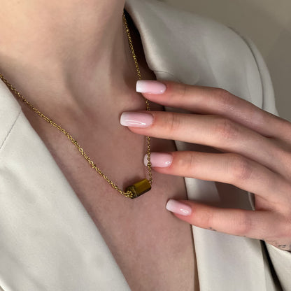 collier cléa oeil de tigre doré