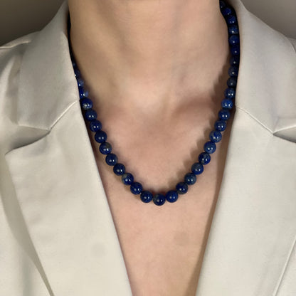 collier boule lapis-lazuli