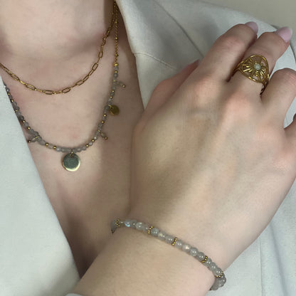 parure en labradorite doré