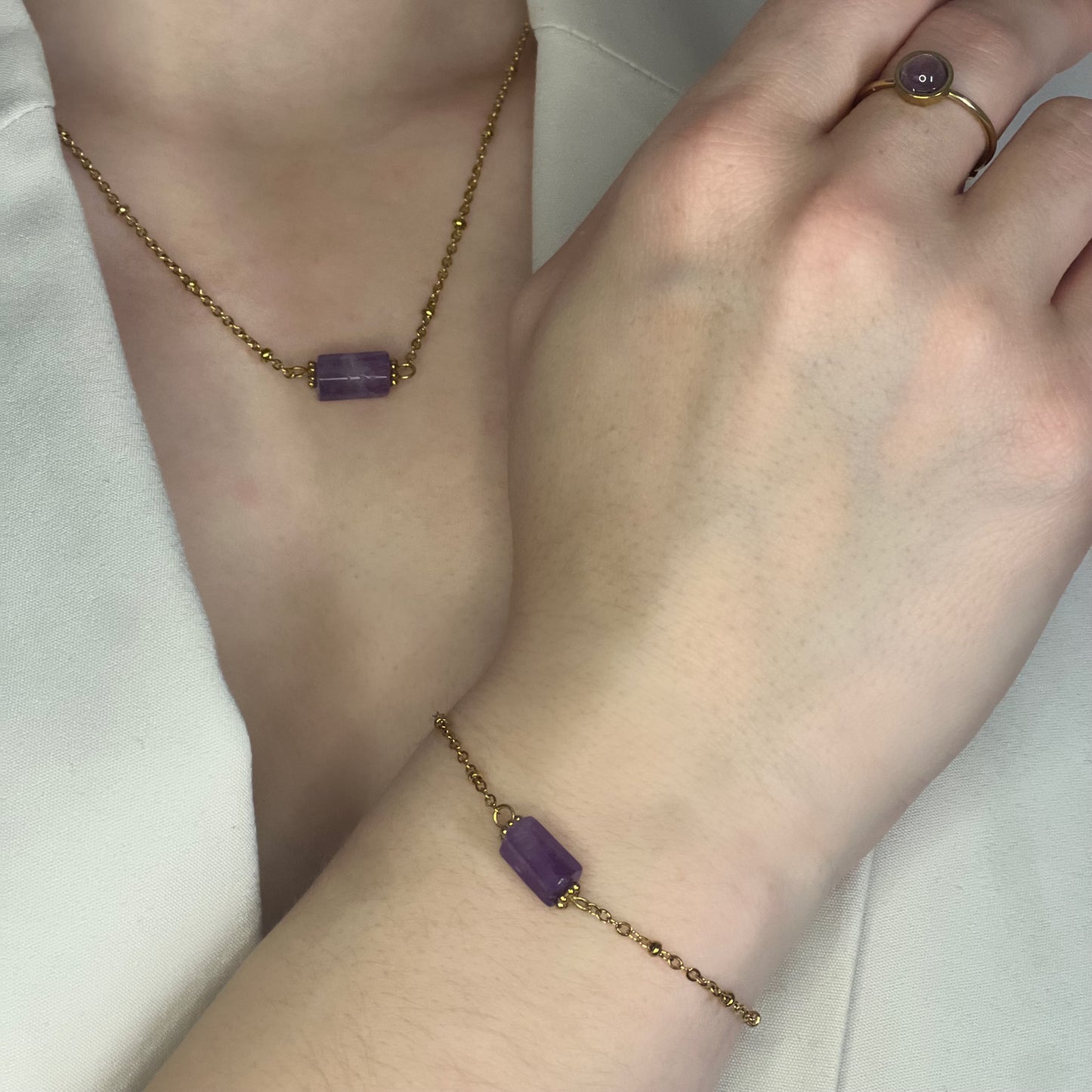 parure en améthyste doré