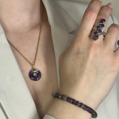 parure en améthyste doré