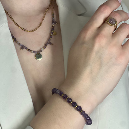 parure en améthyste doré