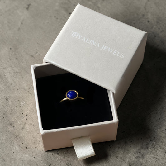 bague kate lapis-lazuli doré
