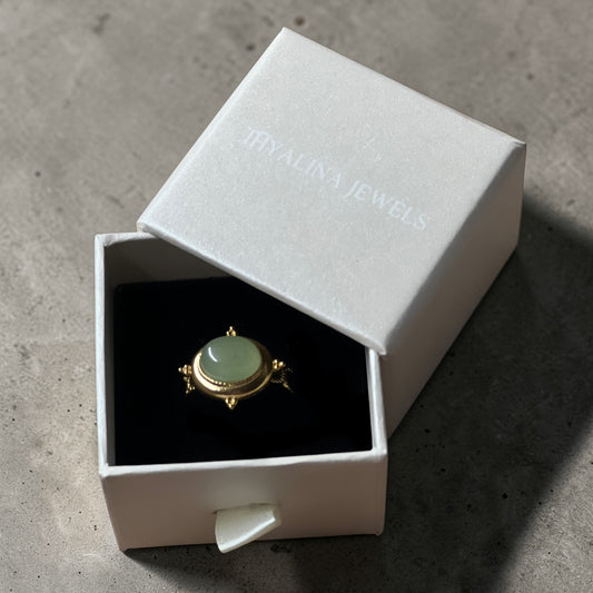 bague thyana aventurine verte doré