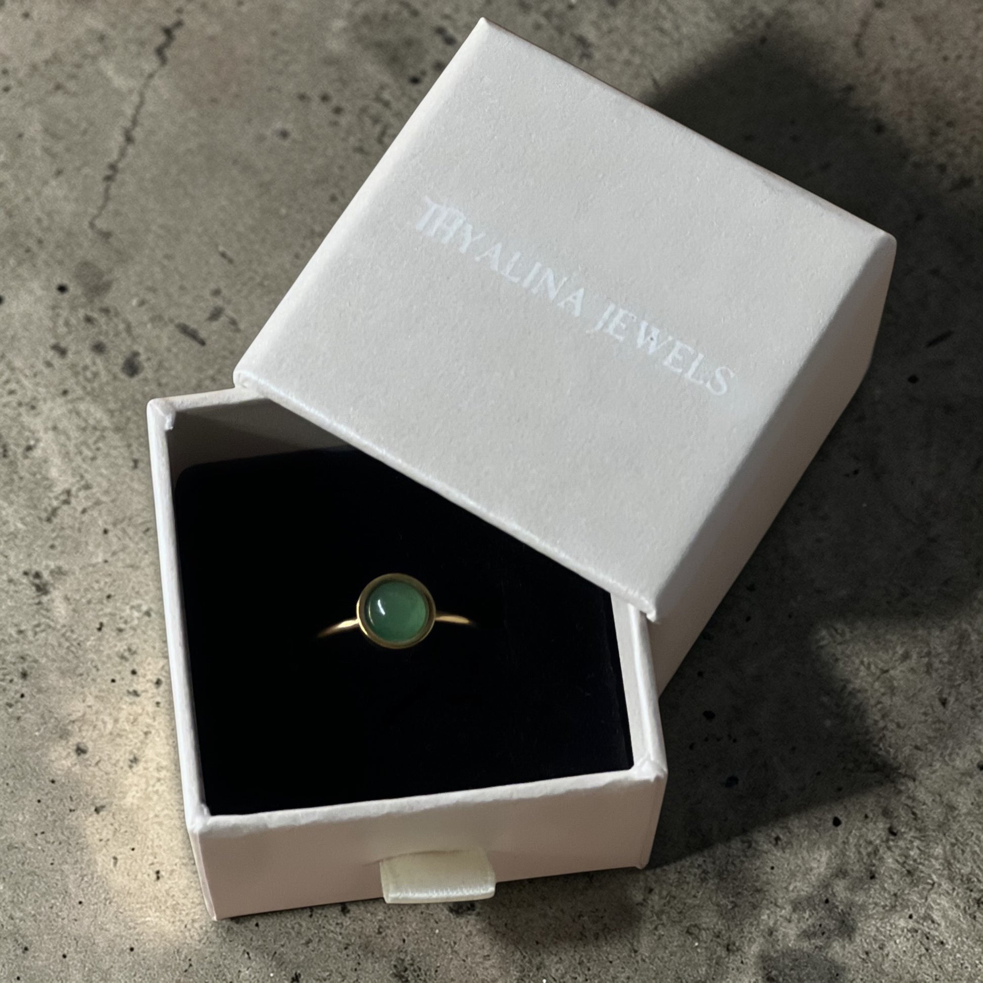 bague kate aventurine verte doré