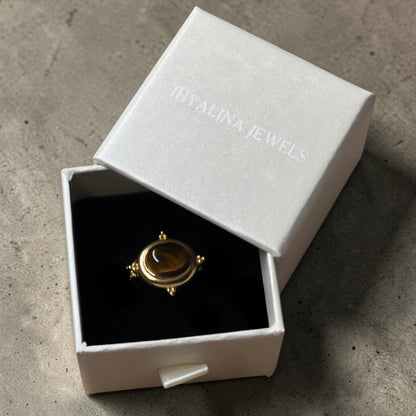bague thyana oeil de tigre doré