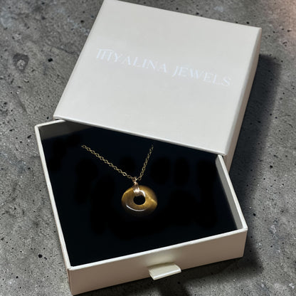 collier sarah oeil de tigre doré