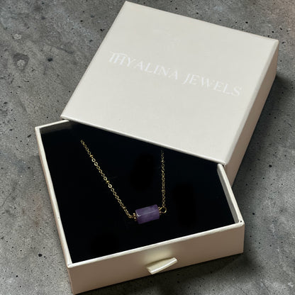Bracelet cléa en améthyste doré dans son packaging