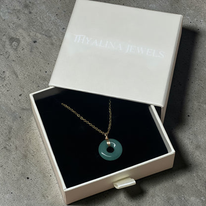 collier sarah aventurine verte doré