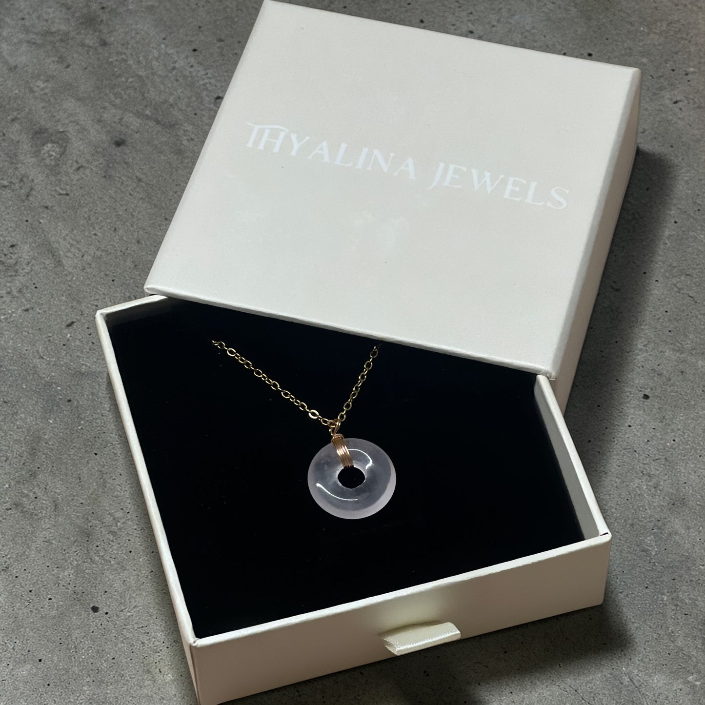 collier sarah quartz rose doré