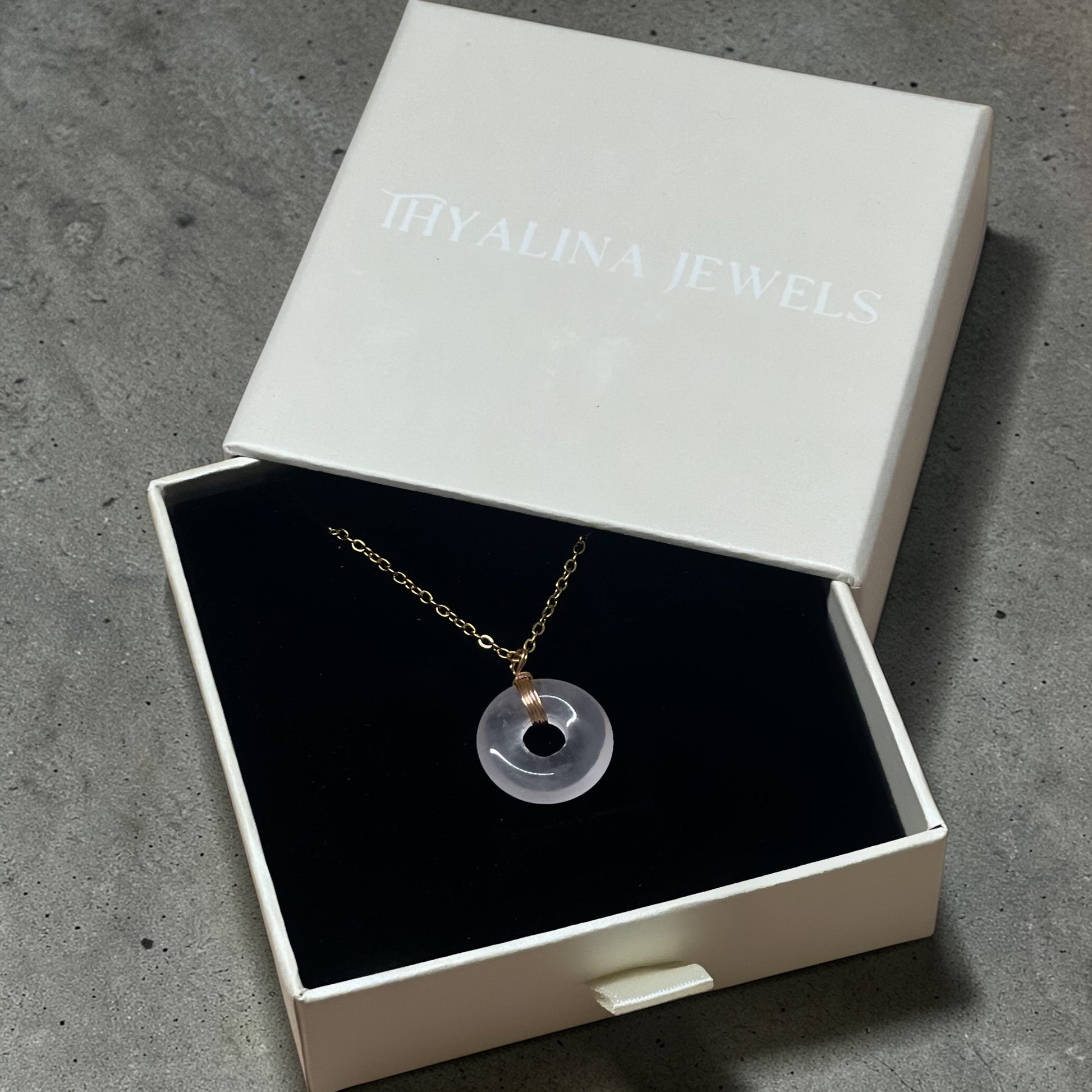 collier sarah quartz rose doré