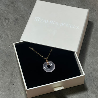 collier sarah quartz rose doré