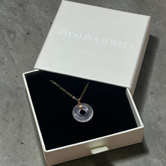 collier sarah quartz rose doré