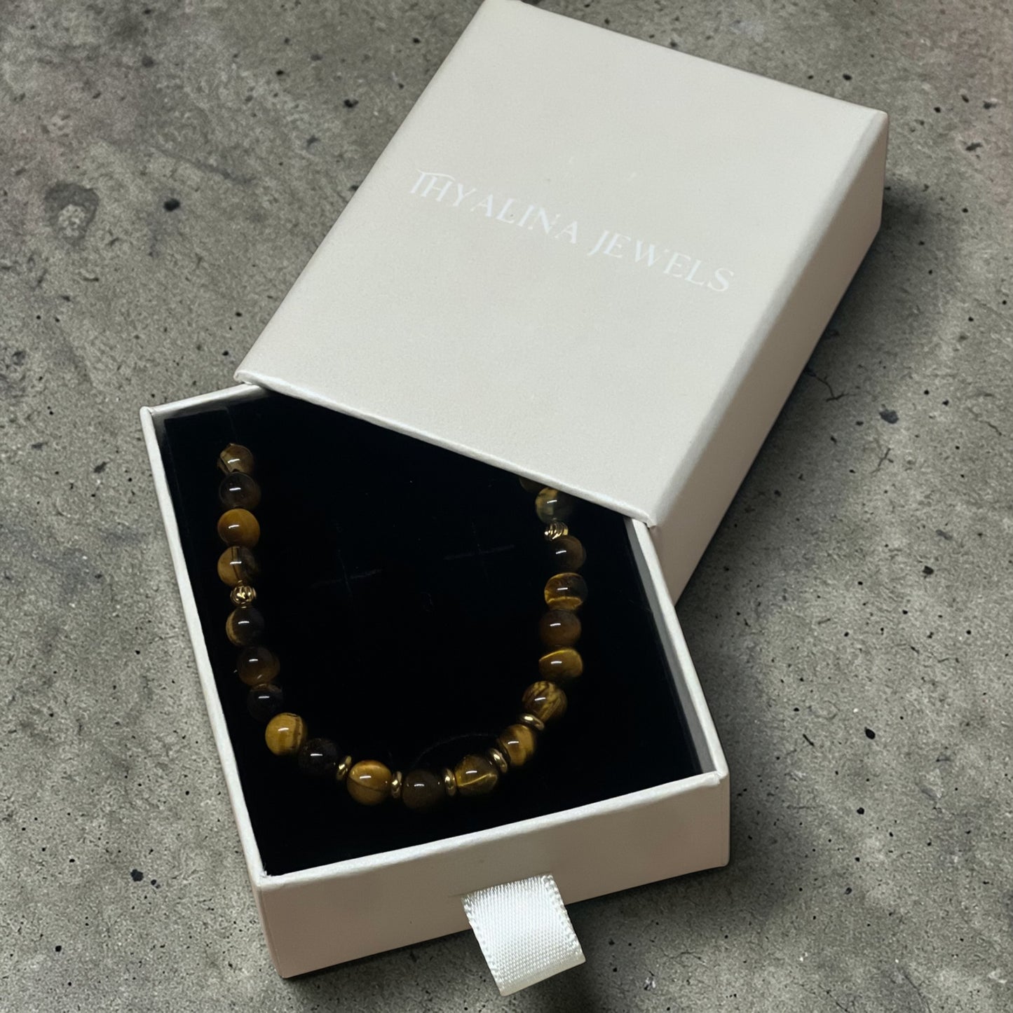 bracelet elena oeil de tigre doré