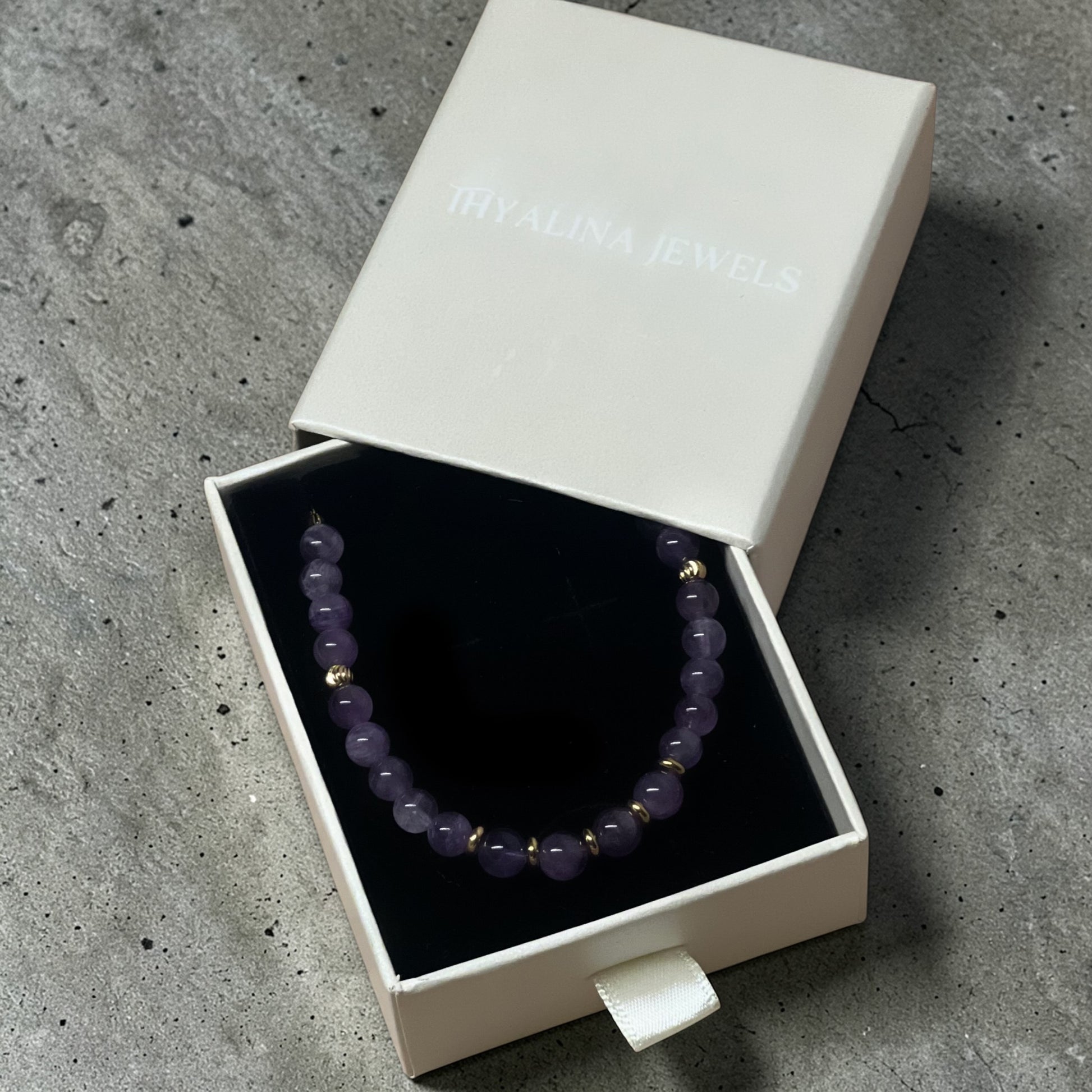 bracelet elena améthyste doré